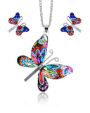 Conjunto Borboleta Rainha de Prata 925 com Cristais Swarovski - Cuaupili